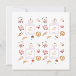 Invitation Conception de dessert friandises rose mignon