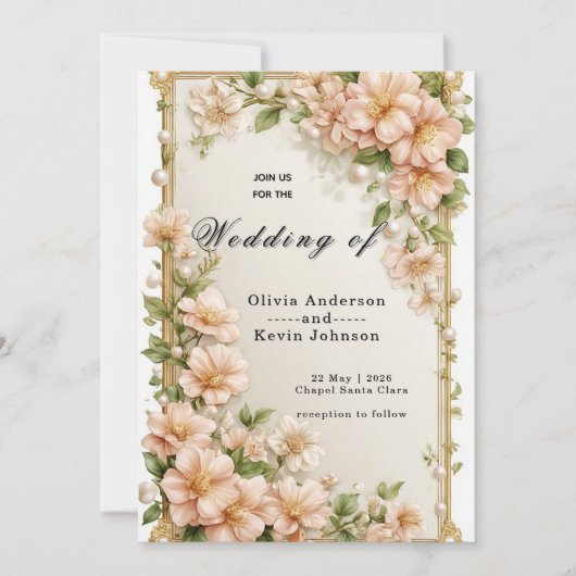 Invitation 🌸 Conception de détails de cérémonie de mariage b (Devant)