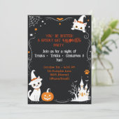 Invitation Conception de dos d'invitation de chat Halloween | (Debout devant)