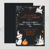 Invitation Conception de dos d'invitation de chat Halloween | (Devant / Derrière)