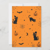 Invitation Conception de dos d'invitation de chat Halloween | (Dos)