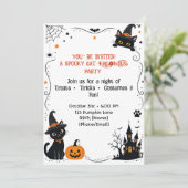 Invitation Conception de dos d'invitation de chat Halloween | (Debout devant)