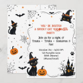 Invitation Conception de dos d'invitation de chat Halloween | (Devant / Derrière)