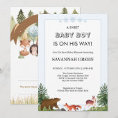 Invitation Conception de douche pour bébé garçon avec des ani (Devant / Derrière)