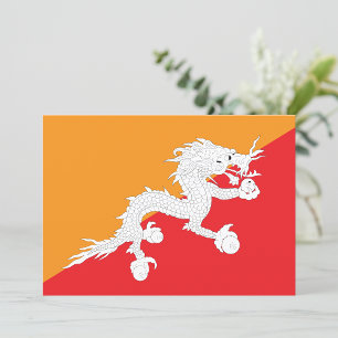 Invitation Conception de drapeau bhoutanais avec dragon blanc