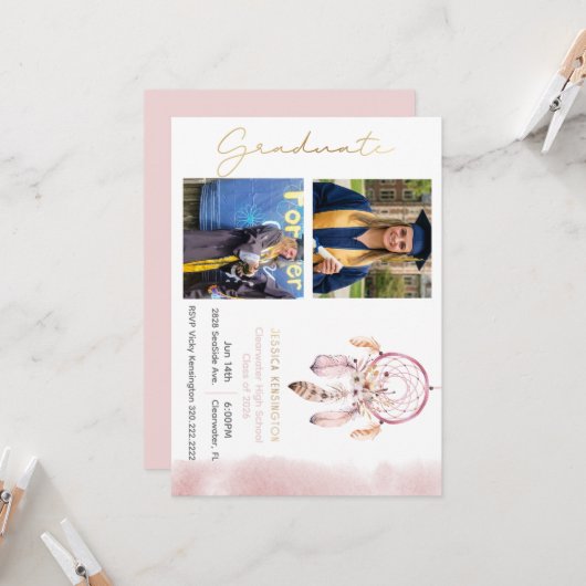 Invitation Conception de Dreamcatcher de la promotion 2026 (Devant/Arrière en situation)