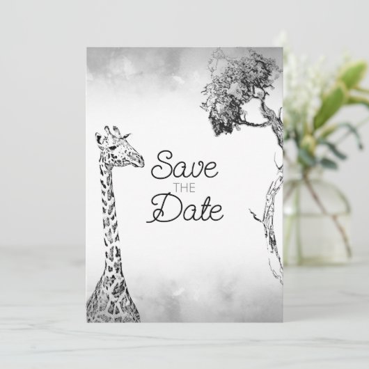 Invitation Conception de faire part de mariage safari (Debout devant)