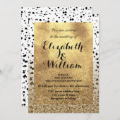 Invitation Conception de faux or et confettis à pois (Devant / Derrière)