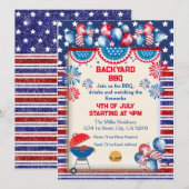 Invitation Conception de fête BBQ pour la fête de l'indépenda (Devant / Derrière)
