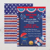 Invitation Conception de fête BBQ pour la fête de l'indépenda (Devant / Derrière)