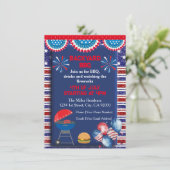 Invitation Conception de fête BBQ pour la fête de l'indépenda (Debout devant)