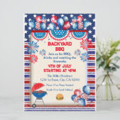 Invitation Conception de fête BBQ pour la fête de l'indépenda (Debout devant)