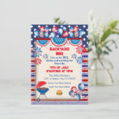 Invitation Conception de fête BBQ pour la fête de l'indépenda (Debout devant)
