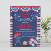 Invitation Conception de fête BBQ pour la fête de l'Indépenda (Debout devant)
