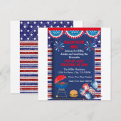 Invitation Conception de fête BBQ pour la fête de l'indépenda (Devant / Derrière)