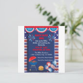 Invitation Conception de fête BBQ pour la fête de l'indépenda (Debout devant)