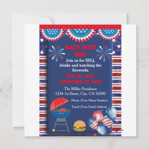 Invitation Conception de fête BBQ pour la fête de l'indépenda