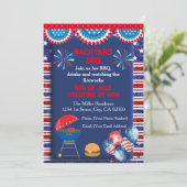 Invitation Conception de fête BBQ pour la fête de l'indépenda (Debout devant)