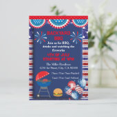 Invitation Conception de fête BBQ pour la fête de l'Indépenda (Debout devant)