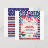 Invitation Conception de fête BBQ pour la fête de l'indépenda (Devant / Derrière)