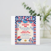 Invitation Conception de fête BBQ pour la fête de l'indépenda (Debout devant)