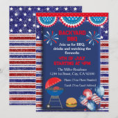 Invitation Conception de fête BBQ pour la fête de l'indépenda (Devant / Derrière)