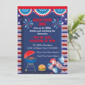 Invitation Conception de fête BBQ pour la fête de l'indépenda (Debout devant)