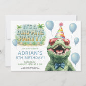 Invitation Conception de fête d'anniversaire de dinosaure amu (Devant)