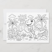 Invitation Conception de fête d'anniversaire de dinosaure amu (Dos)