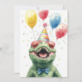 Invitation Conception de fête d'anniversaire Dino-Mite (Dos)