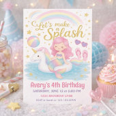 Invitation Conception de fête d'anniversaire licorne sirène p