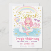 Invitation Conception de fête d'anniversaire licorne sirène p (Devant)