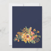 Invitation Conception de Fêtes des mariées florales Orange et (Dos)