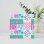 Invitation Conception de fleurs vibrantes en fleurs (Debout devant)