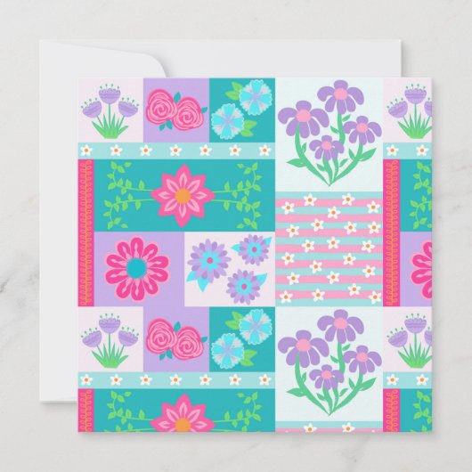 Invitation Conception de fleurs vibrantes en fleurs (Devant)