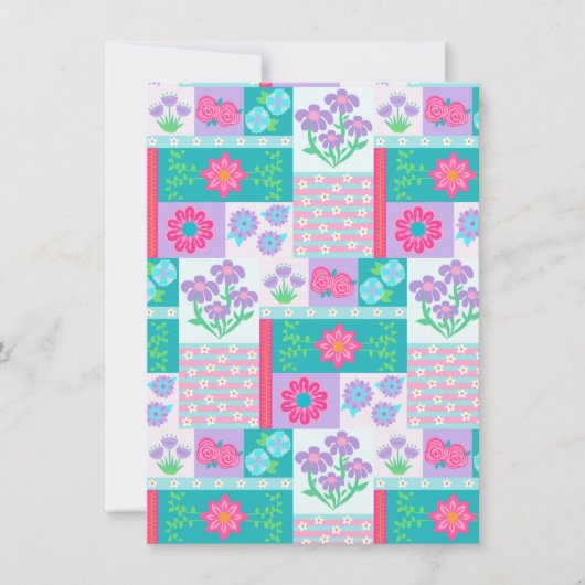 Invitation Conception de fleurs vibrantes en fleurs (Devant)