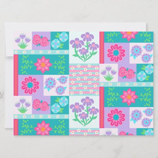 Invitation Conception de fleurs vibrantes en fleurs (Devant)