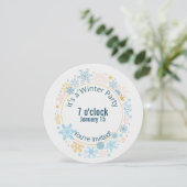 Invitation conception de flocon de neige pour fête d'hiver (Debout devant)