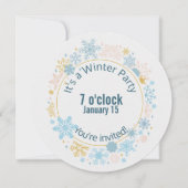 Invitation conception de flocon de neige pour fête d'hiver (Devant)