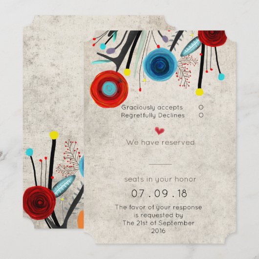 Invitation Conception de forme de billet d'invitation de mari (Devant / Derrière)