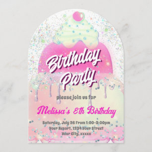Invitation conception de gâteau aux couleurs pastel pour fill