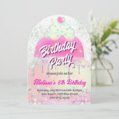 Invitation conception de gâteau aux couleurs pastel pour fill (Debout devant)