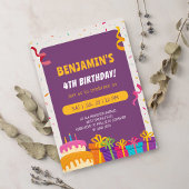 Invitation Conception de gâteau et de cadeaux pour fête d'ann
