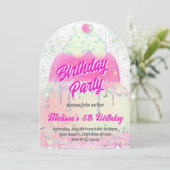 Invitation Conception de gros gâteau fille Fête d'anniversair (Debout devant)