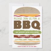 Invitation Conception de hamburger pour BBQ d'été dans la cou (Devant)