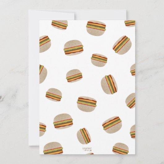 Invitation Conception de hamburger pour BBQ d'été dans la cou (Dos)