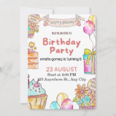 Invitation Conception de joyeux anniversaire ludique (Devant)