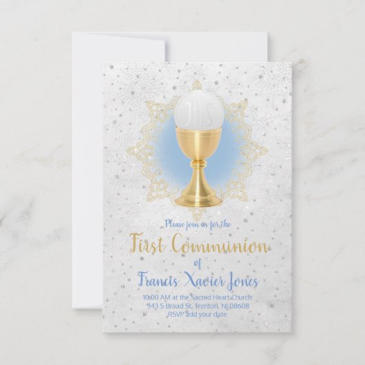 Invitation conception de la communion catholique sainte (Devant)