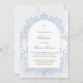 Invitation Conception de la crête de l'aquarelle bleue du bap (Devant)