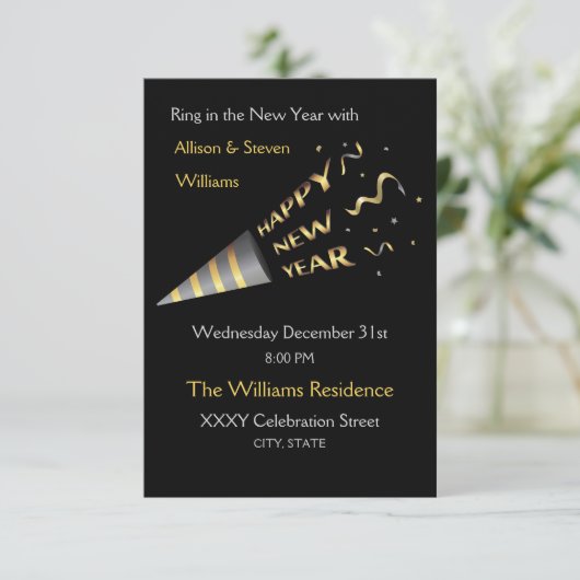 Invitation Conception de la fête du Nouvel An. (Debout devant)